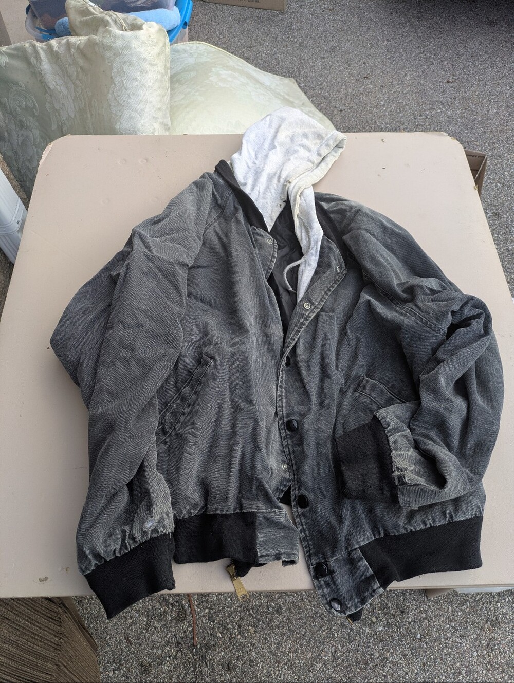 Vtg worn distressed Ozark Mountain Apparel hooded jacket Canvas Duck Detroit USA